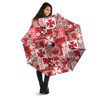Wallis Et Futuna Kilisimasi Fiefia Umbrella Pacific Patchwork Xmas Vibes LT9 - Polynesian Pride