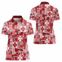 Wallis Et Futuna Kilisimasi Fiefia Women Polo Shirt Pacific Patchwork Xmas Vibes - Polynesian Pride