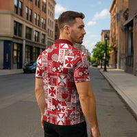Wallis Et Futuna Kilisimasi Fiefia Zipper Polo Shirt Pacific Patchwork Xmas Vibes - Polynesian Pride