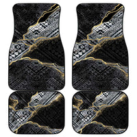 Polynesian Tribal Tattoo Car Mats Dark Marble Pattern