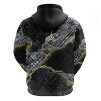 Polynesian Tribal Tattoo Hoodie Dark Marble Pattern