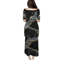 Polynesian Tribal Tattoo Puletasi Dark Marble Pattern