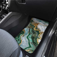 Polynesian Tribal Tattoo Car Mats Green Marble Pattern