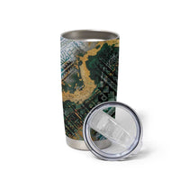 Polynesian Tribal Tattoo Tumbler Cup Green Marble Pattern