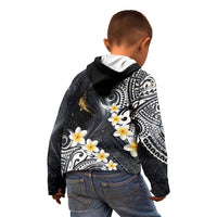 Polynesian Tribal Tattoo Kid Hoodie Plumeria Black Gold Marble Pattern LT9 - Polynesian Pride