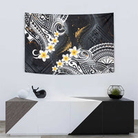 Polynesian Tribal Tattoo Tapestry Plumeria Black Gold Marble Pattern LT9 - Polynesian Pride