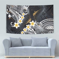 Polynesian Tribal Tattoo Tapestry Plumeria Black Gold Marble Pattern LT9 - Polynesian Pride