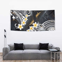 Polynesian Tribal Tattoo Tapestry Plumeria Black Gold Marble Pattern LT9 - Polynesian Pride