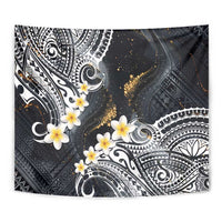 Polynesian Tribal Tattoo Tapestry Plumeria Black Gold Marble Pattern LT9 - Polynesian Pride