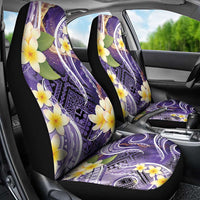 Polynesian Tribal Tattoo Car Seat Cover Plumeria Purple Marble Pattern