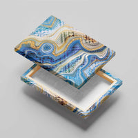 Polynesian Tribal Tattoo Canvas Wall Art Swirling Ocean Marble Pattern