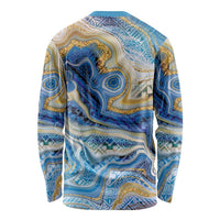 Polynesian Tribal Tattoo Long Sleeve Shirt Swirling Ocean Marble Pattern