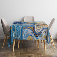 Polynesian Tribal Tattoo Tablecloth Swirling Ocean Marble Pattern