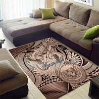 Personalised Aloha King Kamehameha Spirits Area Rug Beige Special