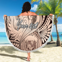 Personalised Aloha King Kamehameha Spirits Beach Blanket Beige Special