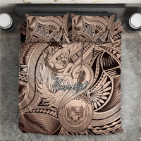 Personalised Aloha King Kamehameha Spirits Bedding Set Beige Special