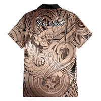 Personalised Aloha King Kamehameha Spirits Hawaiian Shirt Beige Special LT9 - Polynesian Pride