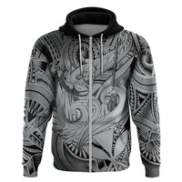 Personalised Aloha King Kamehameha Spirits Hoodie Grey Special LT9 Zip Hoodie Grey - Polynesian Pride