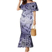 Personalised Aloha King Kamehameha Spirits Family Matching Mermaid Dress and Hawaiian Shirt Violet Special LT9 Mom's Dress Violet - Polynesian Pride