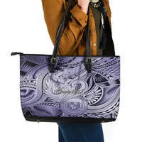 Personalised Aloha King Kamehameha Spirits Leather Tote Bag Violet Special
