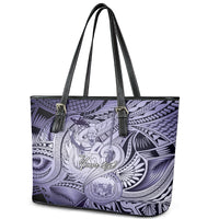 Personalised Aloha King Kamehameha Spirits Leather Tote Bag Violet Special