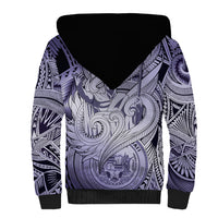 Personalised Aloha King Kamehameha Spirits Sherpa Hoodie Violet Special LT9 - Polynesian Pride