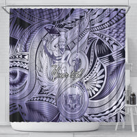 Personalised Aloha King Kamehameha Spirits Shower Curtain Violet Special