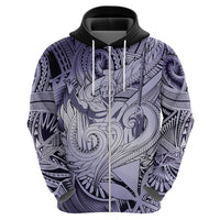 Personalised Aloha King Kamehameha Spirits Zip Hoodie Violet Special LT9 - Polynesian Pride