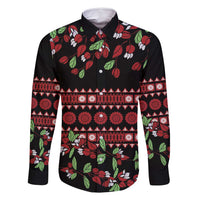 Fiji Masi Bula Tagimoucia Flowers Family Matching Off Shoulder Short Dress and Hawaiian Shirt