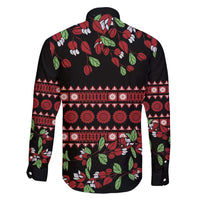 Fiji Masi Bula Tagimoucia Flowers Family Matching Short Sleeve Bodycon Dress and Hawaiian Shirt