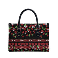 Fiji Masi Bula Tagimoucia Flowers Leather Bag LT9 - Polynesian Pride