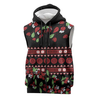 Fiji Masi Bula Tagimoucia Flowers Sleeveless Zip Hoodie LT9 Red - Polynesian Pride