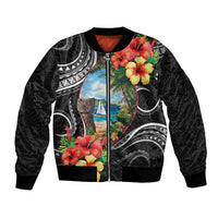 Hafa Adai Guam Bomber Jacket Guahan Seal Chamorro Stones Tribal