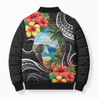 Hafa Adai Guam Bomber Puffer Jacket Guahan Seal Chamorro Stones Tribal - Polynesian Pride