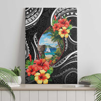 Hafa Adai Guam Canvas Wall Art Guahan Seal Chamorro Stones Tribal