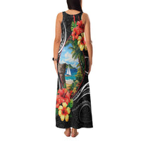 Hafa Adai Guam Family Matching Tank Maxi Dress and Hawaiian Shirt Guahan Seal Chamorro Stones Tribal