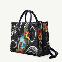 Hafa Adai Guam Leather Bag Guahan Seal Chamorro Stones Tribal LT9 Black - Polynesian Pride