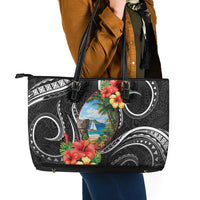 Hafa Adai Guam Leather Tote Bag Guahan Seal Chamorro Stones Tribal