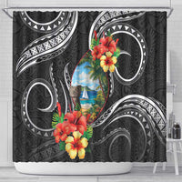 Hafa Adai Guam Shower Curtain Guahan Seal Chamorro Stones Tribal