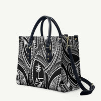 Hafa Adai Guam Inspired Tattoo Leather Bag LT9 Black - Polynesian Pride