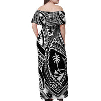 Hafa Adai Guam Inspired Tattoo Off Shoulder Maxi Dress