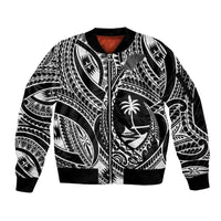 Hafa Adai Guam Inspired Tattoo Sleeve Zip Bomber Jacket