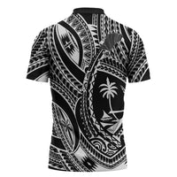 Hafa Adai Guam Inspired Tattoo Zipper Polo Shirt - Polynesian Pride
