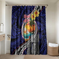 Hafa Adai Guam Seal Latte Stones Artwork Bathroom Set LT9 Shower Curtain Only Blue - Polynesian Pride