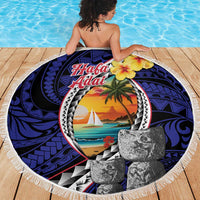 Hafa Adai Guam Seal Latte Stones Artwork Beach Blanket