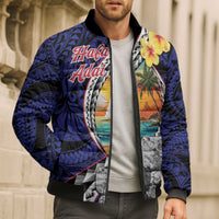 Hafa Adai Guam Seal Latte Stones Artwork Bomber Puffer Jacket - Polynesian Pride