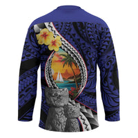 Hafa Adai Guam Seal Latte Stones Artwork Hockey Jersey LT9 - Polynesian Pride