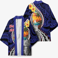 Hafa Adai Guam Seal Latte Stones Artwork Kimono - Polynesian Pride