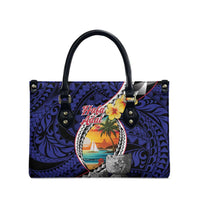 Hafa Adai Guam Seal Latte Stones Artwork Leather Bag LT9 - Polynesian Pride