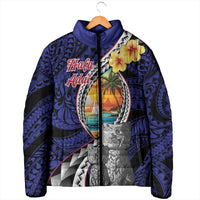 Hafa Adai Guam Seal Latte Stones Artwork Padded Jacket - Polynesian Pride